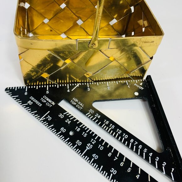 Brass Basket Woven Handle Boho Style Trinket Dish Rectangle Catchall Eclectic - Picture 8 of 14